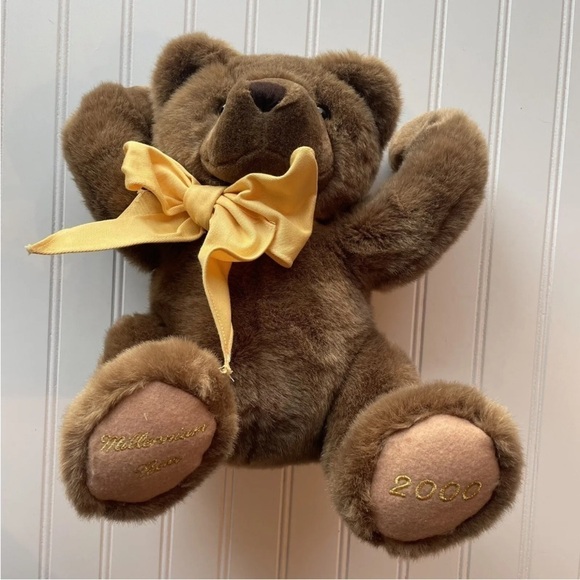 Mango Teddy Bear Plush Millenium 2000 Vintage Rare Magnetic Hands Heavy Peekaboo - Picture 9 of 12